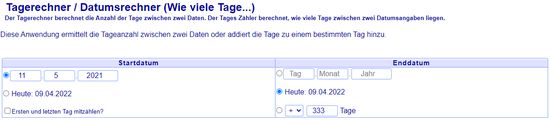 Tagesrechner Tagesrechner